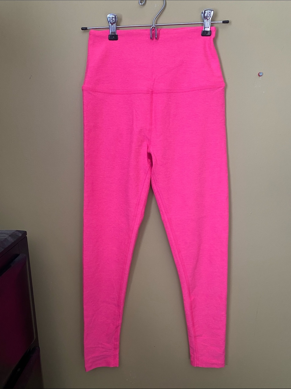 Beyond Yoga Neon Pink High-Waist Midi Leggings, Size Small